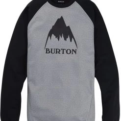 Burton Crown Pull à col ras du cou Résistant aux intempéries Homme, gris/noir