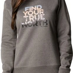 Columbia Hart Mountain II Graphic Pull Col Ras-Du-Cou Femme, gris