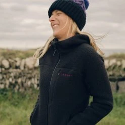 Föhn Polartec Big Pile Hooded Fleece Pullover Women, noir -Elen Sport Boutique foehn polartec big pile hooded fleece pullover women black 4