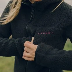 Föhn Polartec Big Pile Hooded Fleece Pullover Women, noir -Elen Sport Boutique foehn polartec big pile hooded fleece pullover women black 5