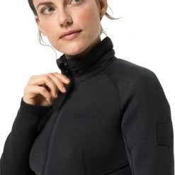 Jack Wolfskin Athletic Collar Couche intermédiaire Femme, gris -Elen Sport Boutique jack wolfskin athletic collar mid layer women black 5