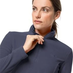 Jack Wolfskin Gecko Couche intermédiaire Femme, bleu -Elen Sport Boutique jack wolfskin gecko mid layer women graphite 4 1