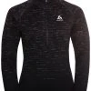 Odlo Blackcomb Couche intermédiaire avec Fermeture éclair 1/2 Femme, noir