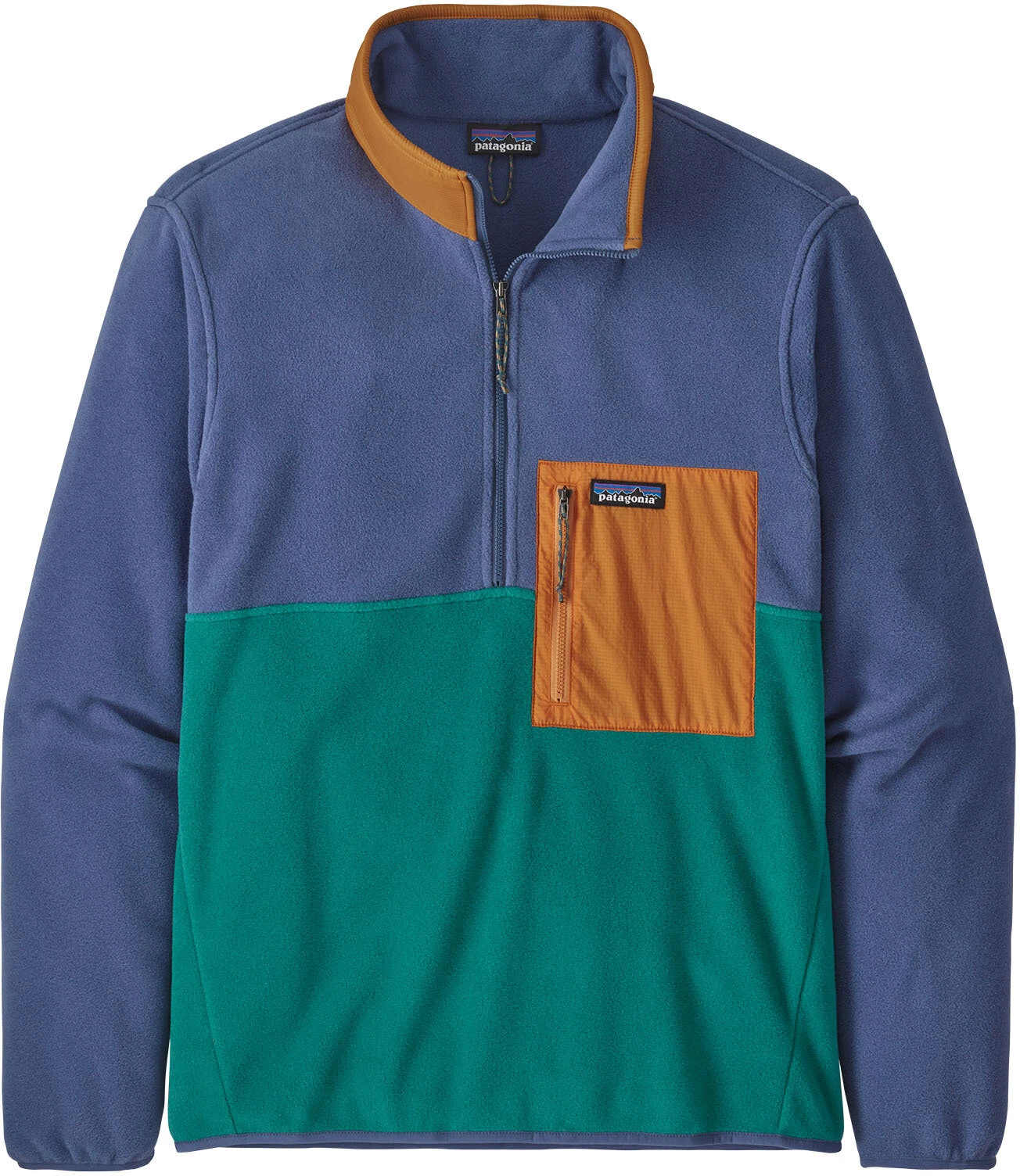 Patagonia Microdini Pull à fermeture éclair torse Homme, vert/violet 1 Patagonia Microdini Pull à fermeture éclair torse Homme, vert/violet