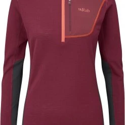 Rab Syncrino Haut léger fermeture éclair torse Femme, rouge