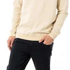 Rip Curl Garage Sweat Col Ras-Du-Cou Homme, beige -Elen Sport Boutique rip curl garage crew sweater men bone 4