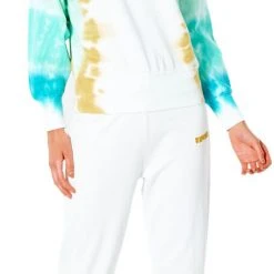 Rip Curl Sun Drenched Sweat Col Ras-Du-Cou Femme, blanc/turquoise -Elen Sport Boutique rip curl sun drenched crew shirt women turquoise 3
