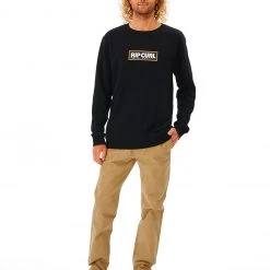 Rip Curl Surf Revival Sweat Col Ras-Du-Cou Homme, noir -Elen Sport Boutique rip curl surf revival crew sweater men black 4