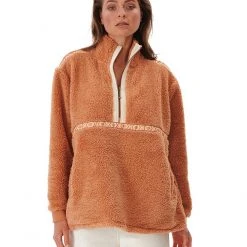 Rip Curl Surf Treehouse Pull Polaire Zip 1/4 Femme, orange