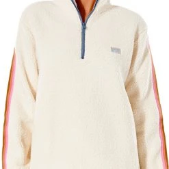 Rip Curl Twin Fin À Capuche Zip 1/4 Femme, beige