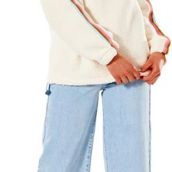 Rip Curl Twin Fin À Capuche Zip 1/4 Femme, beige -Elen Sport Boutique rip curl twin fin 1 4 zip hoody women bone 4