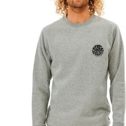 Rip Curl Wetsuit Icon Sweat Col Ras-Du-Cou Homme, gris