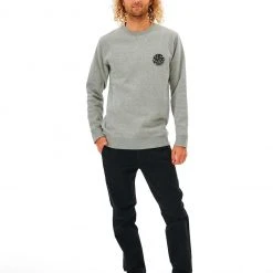 Rip Curl Wetsuit Icon Sweat Col Ras-Du-Cou Homme, bleu -Elen Sport Boutique rip curl wetsuit icon crew sweater men grey marle 4 1