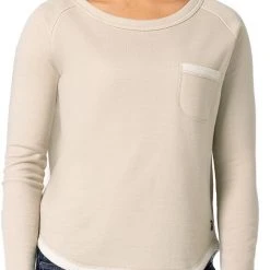 Super.natural Pull col ras du cou en tricot Femme, beige -Elen Sport Boutique supernatural knit crew pullover women oyster grey 3